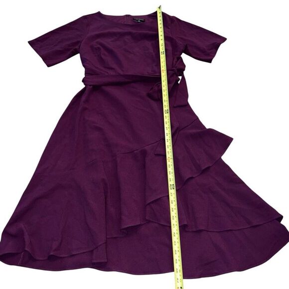LANE BYRANT Plum Ruffle Hem Fit & Flare Dress Size 18 - Picture 9 of 9